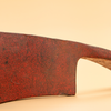 Side profile of the Pulaski grub hoe blade showing its forged shape before restoration.